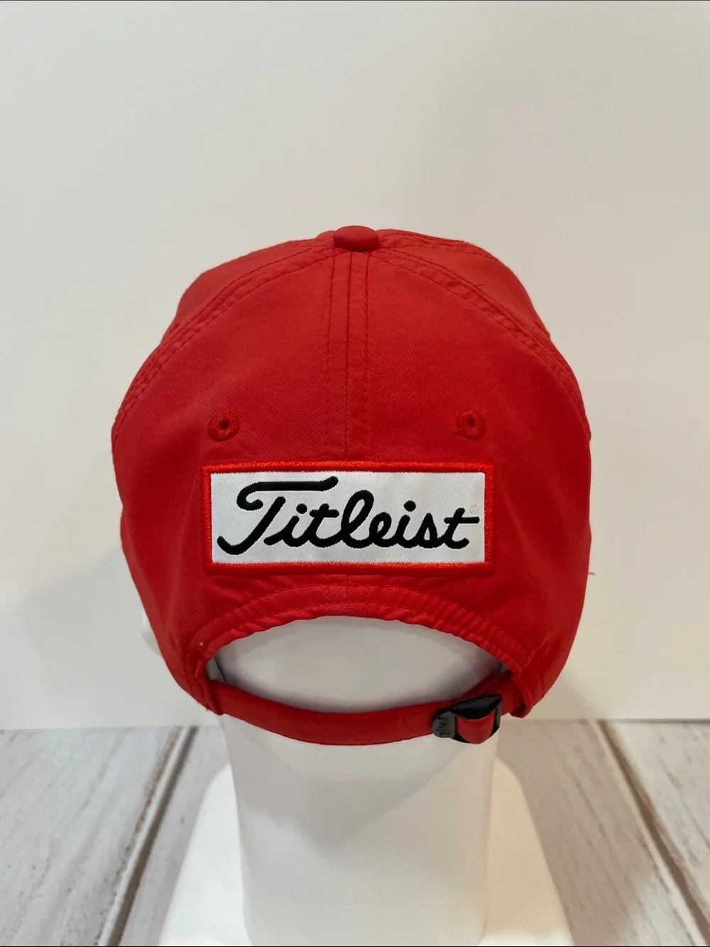 Titleist FJ Pro V1 Red Baseball Cap White Embroidered Script Logo Golf Hat